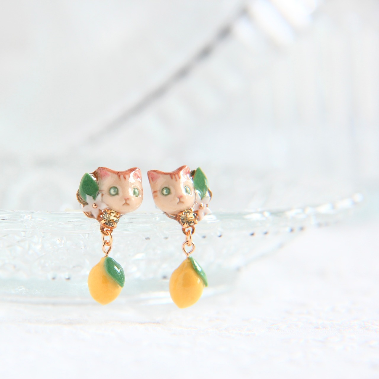 猫とレモンピアス/イヤリング