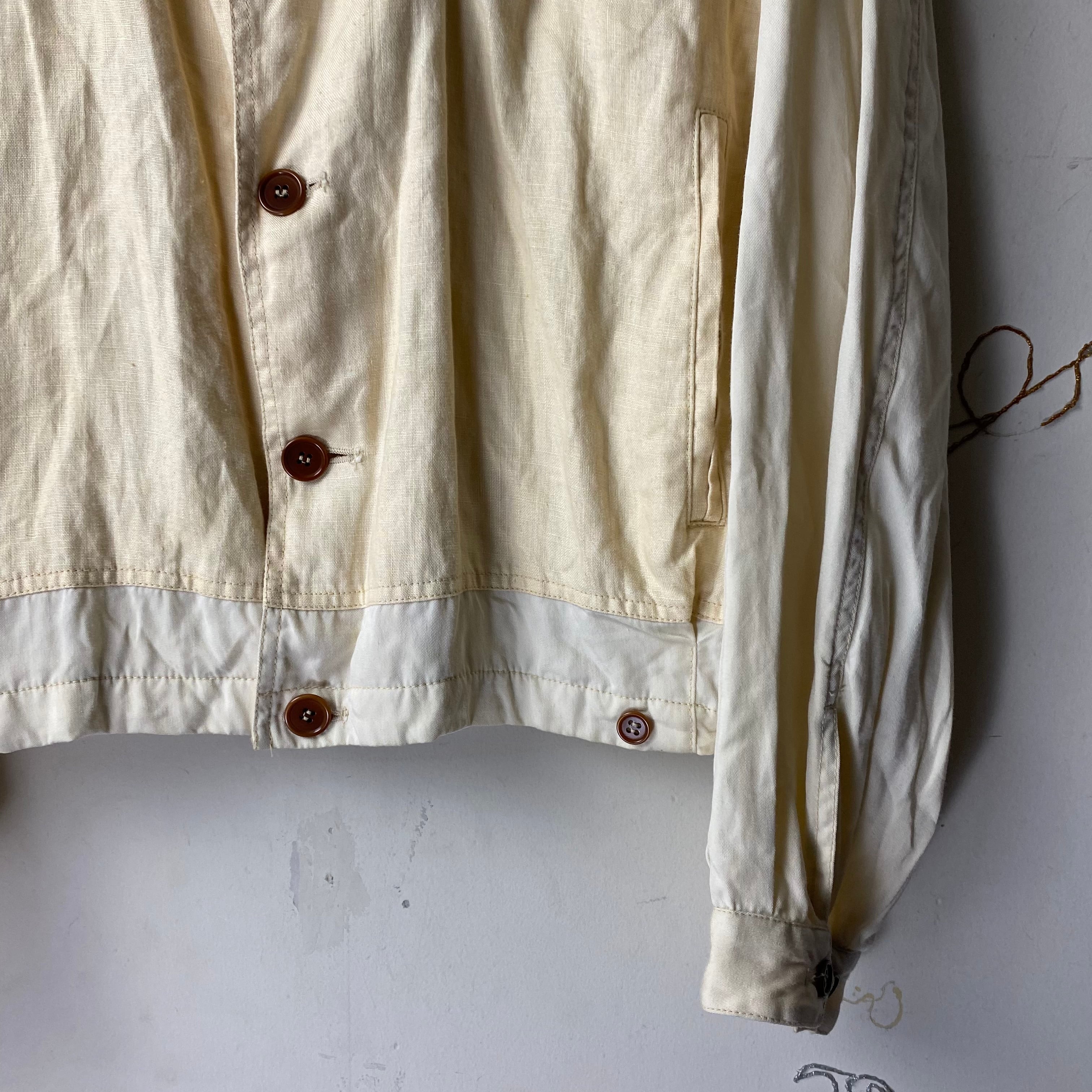 vintage C.P.COMPANY linen switching rayon jacket | NOIR ONLINE