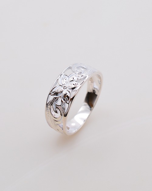 Silver925 プルメリア スクロール透かしリング