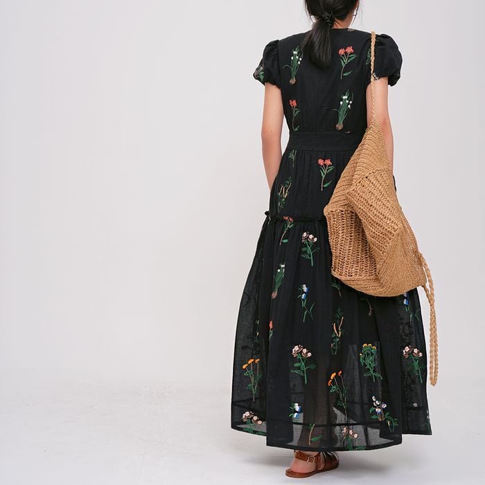【新品タグ付き】abeille　花柄刺繍　ワンピース floral embroidered one-piece 13175 | abeille