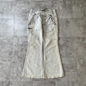 60-70s ドイツ フレンチワーク モールスキン グレー パンツベルボトム