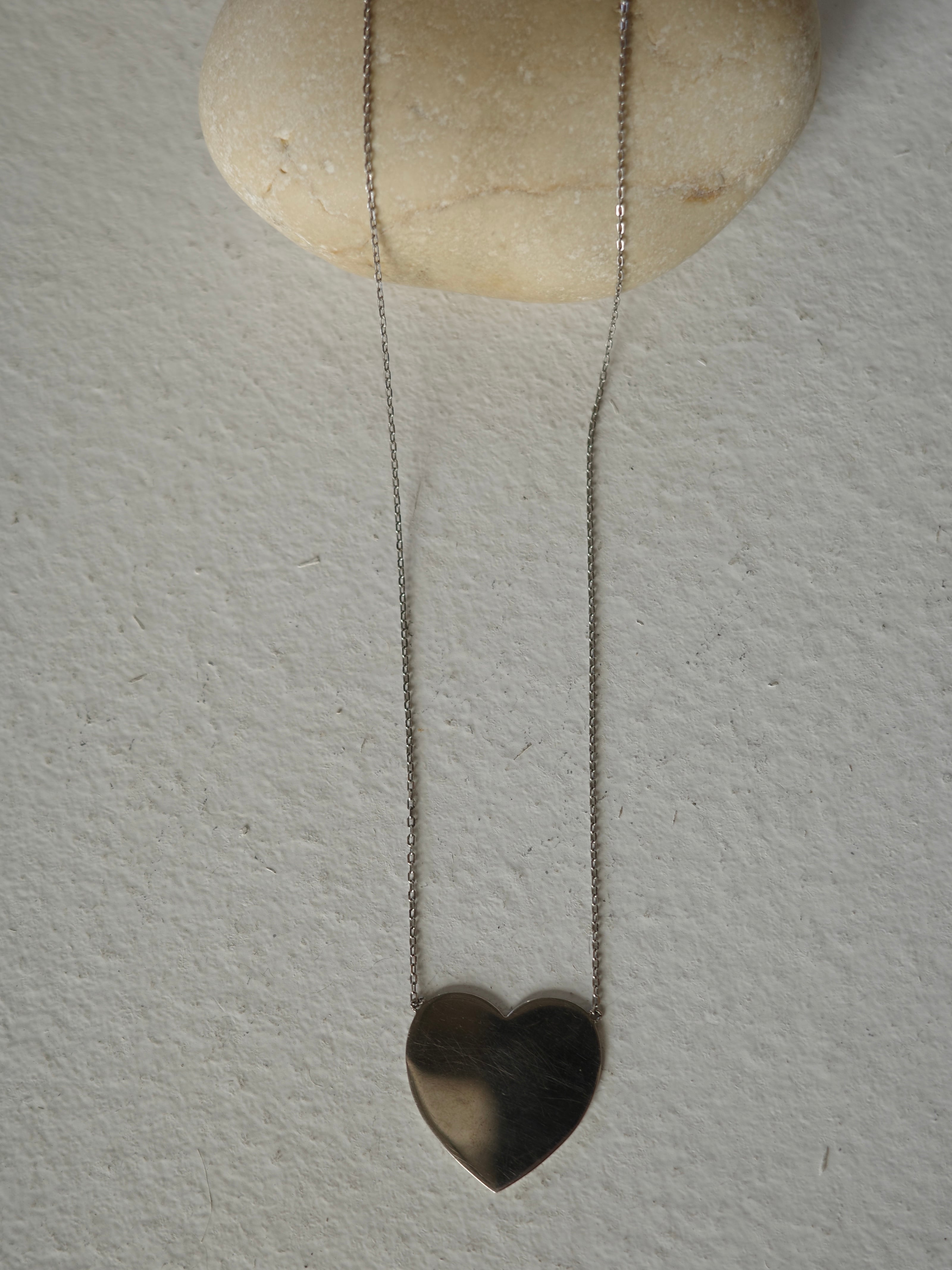 vintage silver925〉heart plate necklace | CherLife