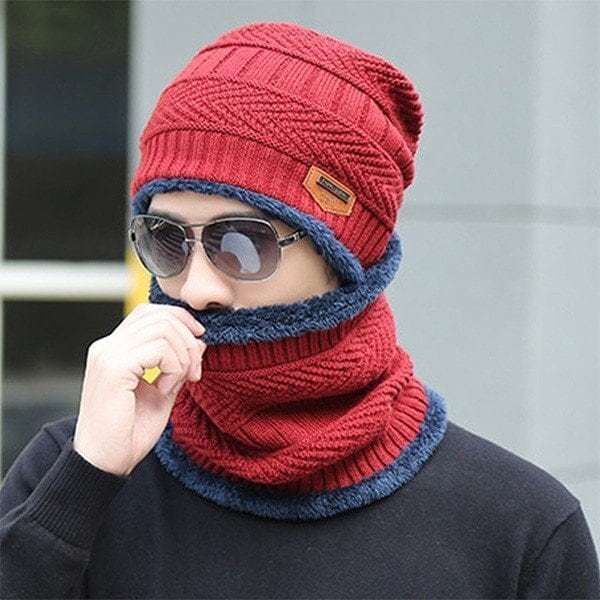 新品 ニット帽 マフラー セット 裏起毛 ボア CK 新品 ニット帽