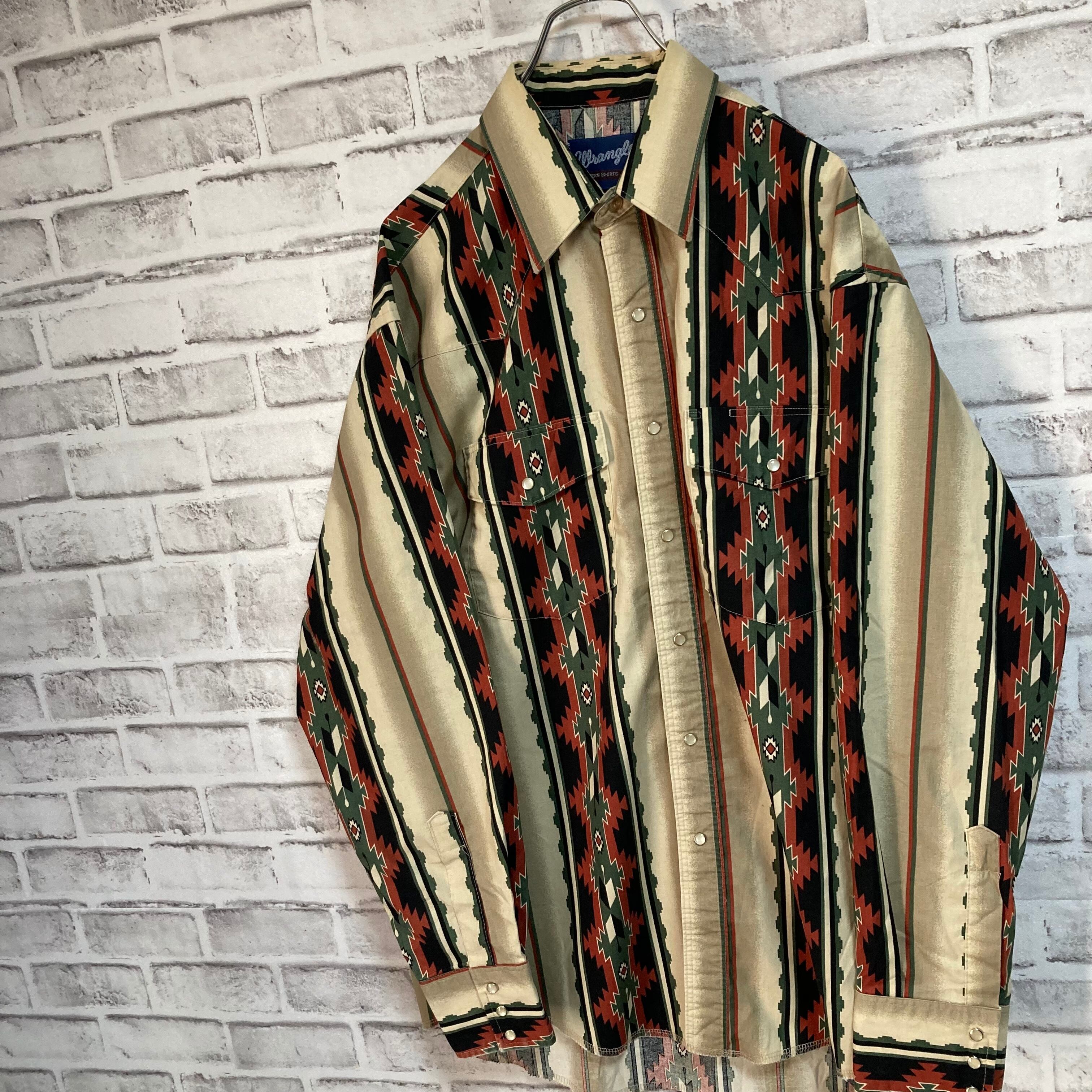 Wrangler】L/S Native Pattern Western Shirt L ラングラー 総柄シャツ ...