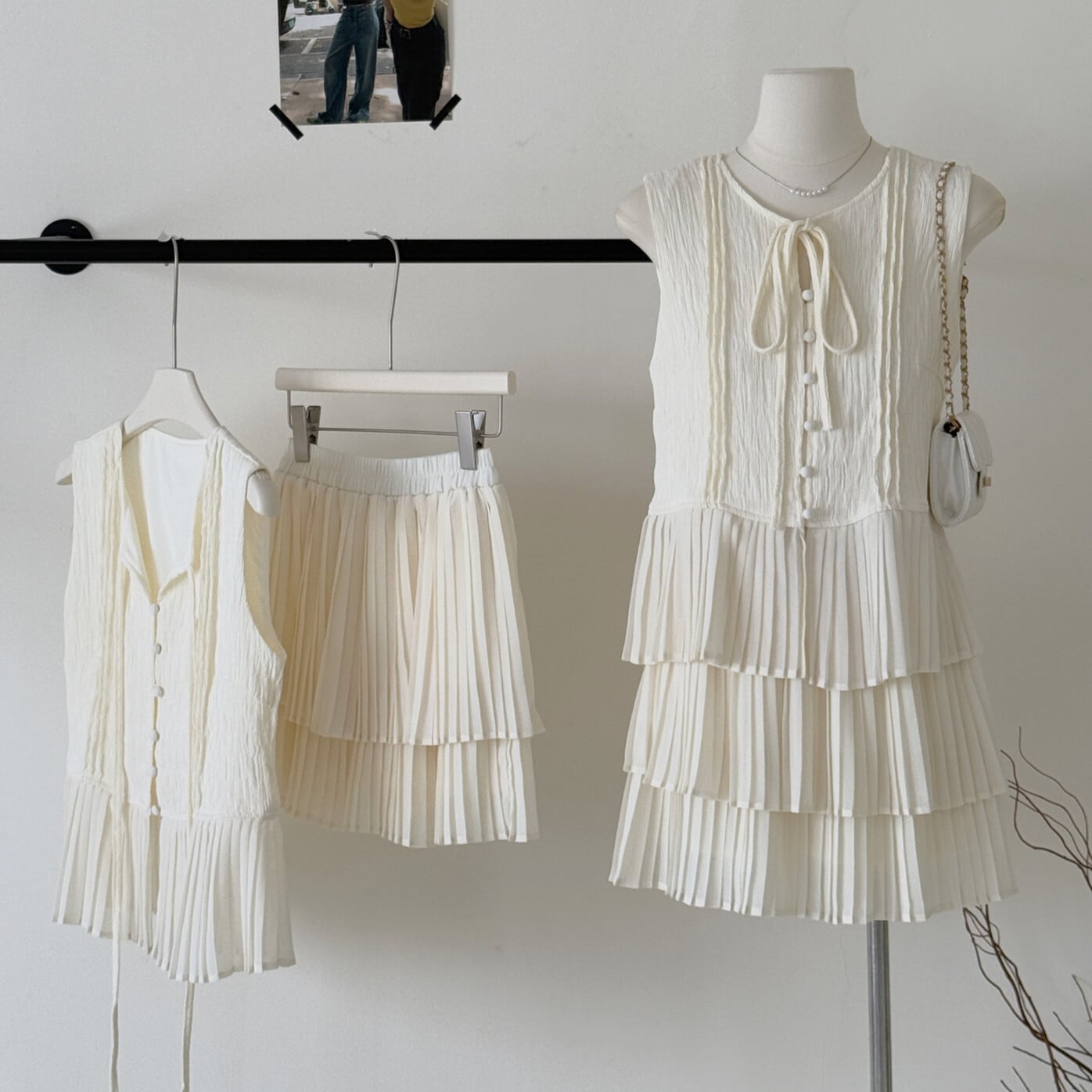 【set】ノースリーブトップス×スカートセット M32653