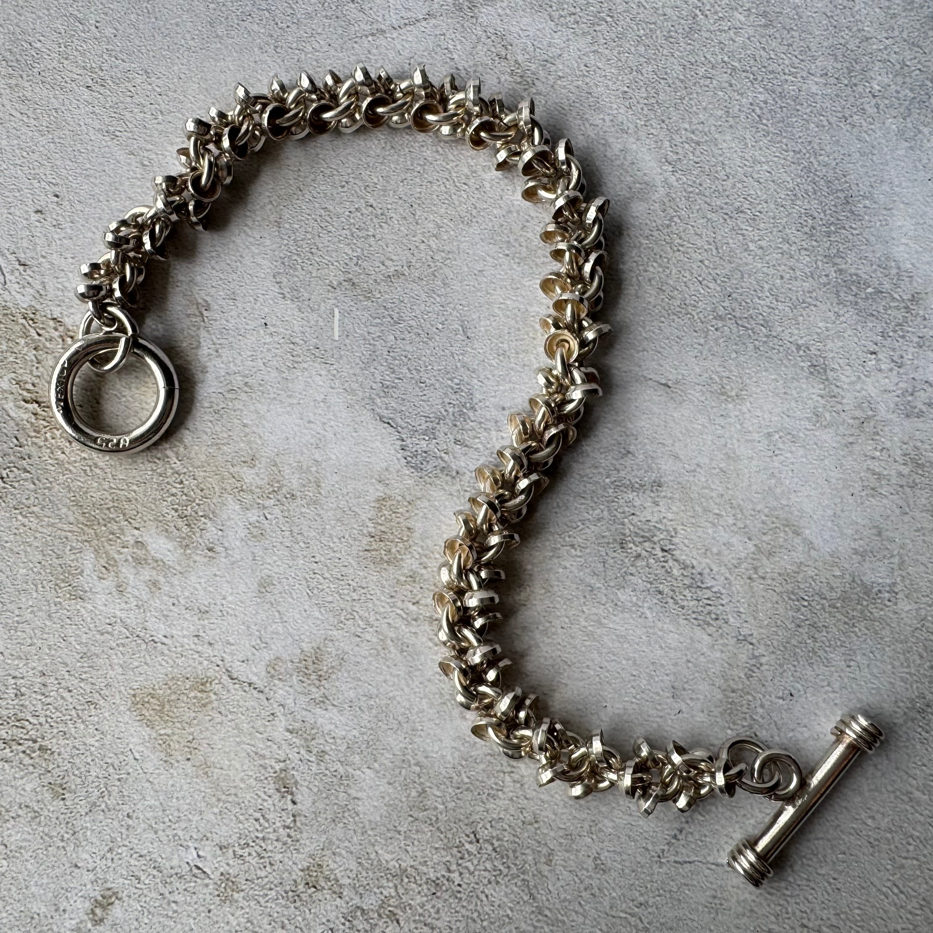 Vintage Scatter Design Bracelet Silver925 Made in Mexico