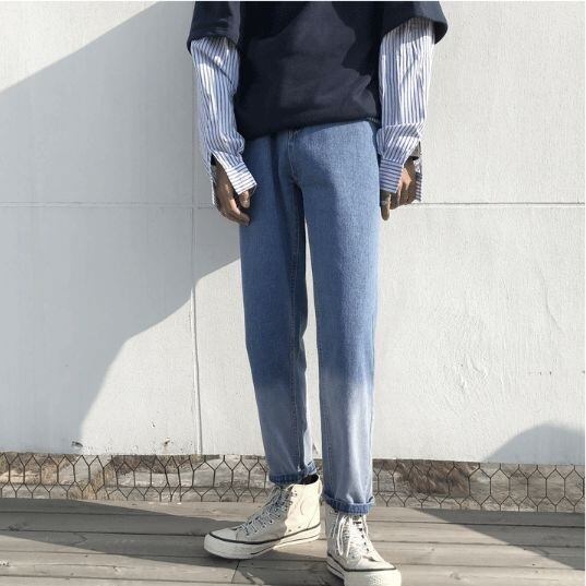 全2色 デニムパンツ ジーパン ロールアップ カジュアル