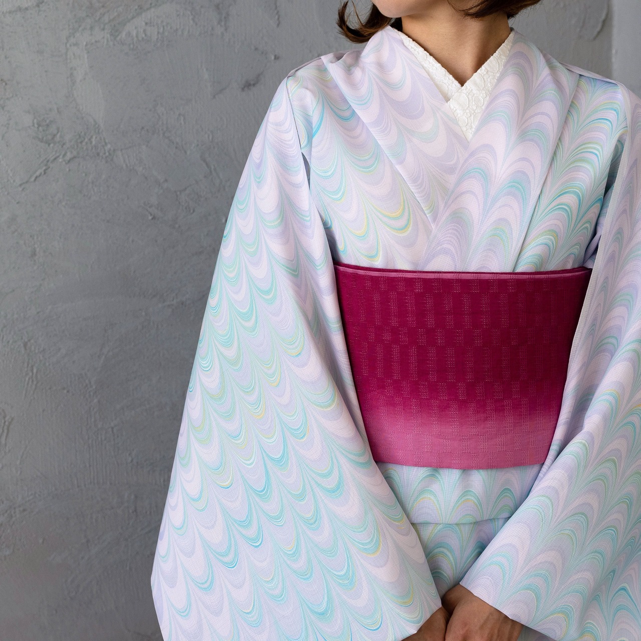 「人魚の鱗の煌めき」ピーコック〜セオアルファ〜セオアルファ〜浴衣・夏着物・単衣
