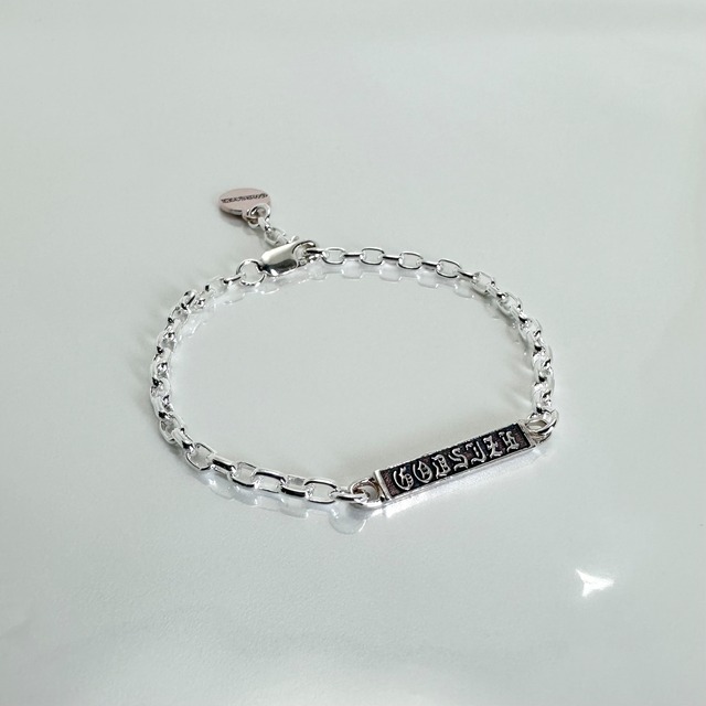 GODSIZE® I.D. TAG with #2 CHAIN BRACELET with pink silver CIRCLE / ゴッドサイズ® I.D.タグ#2チェーンブレスレットウィズピンクシルバーサークル