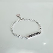 GODSIZE® I.D. TAG with #2 CHAIN BRACELET with pink silver CIRCLE / ゴッドサイズ® I.D.タグ#2チェーンブレスレットウィズピンクシルバーサークル