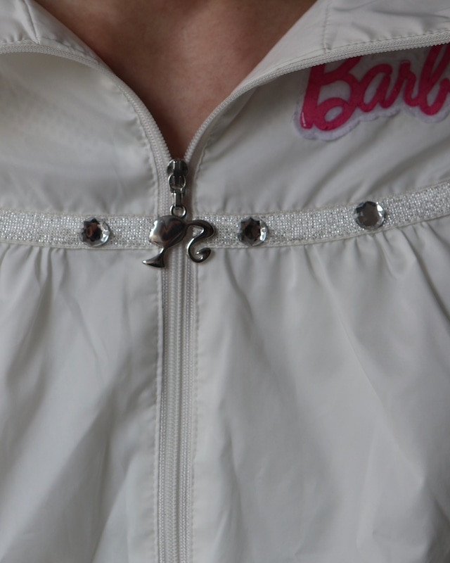 Rhinestone design zip blouson