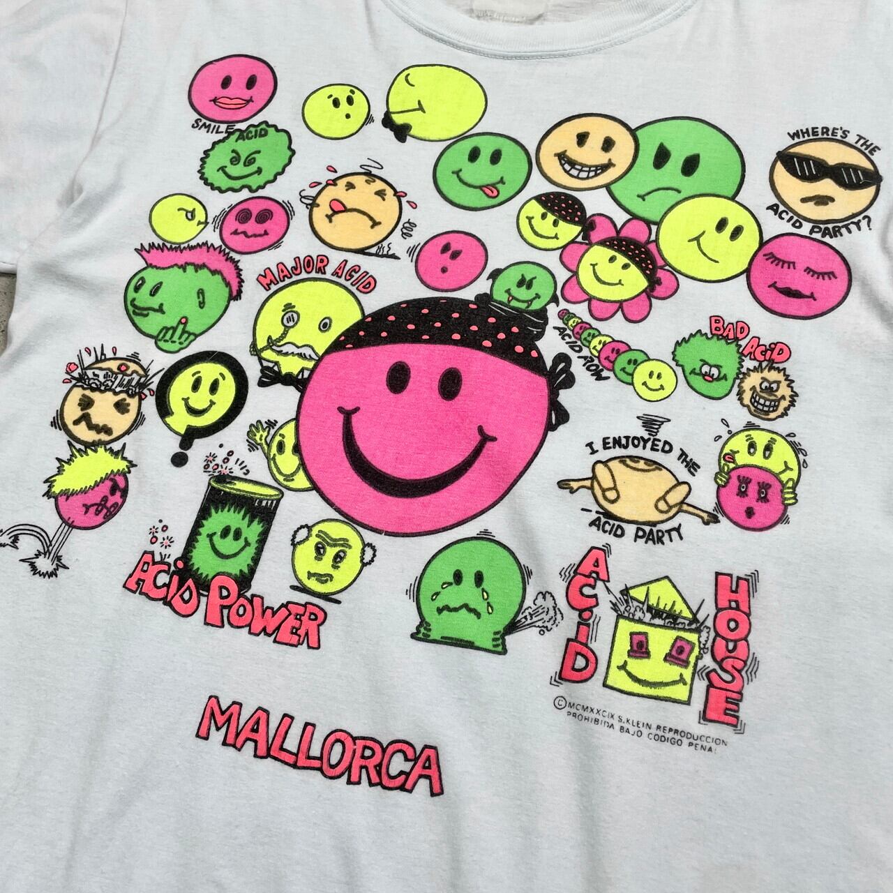 90年代 ACID SMILE アシッド スマイル プリントTシャツ ニコちゃん