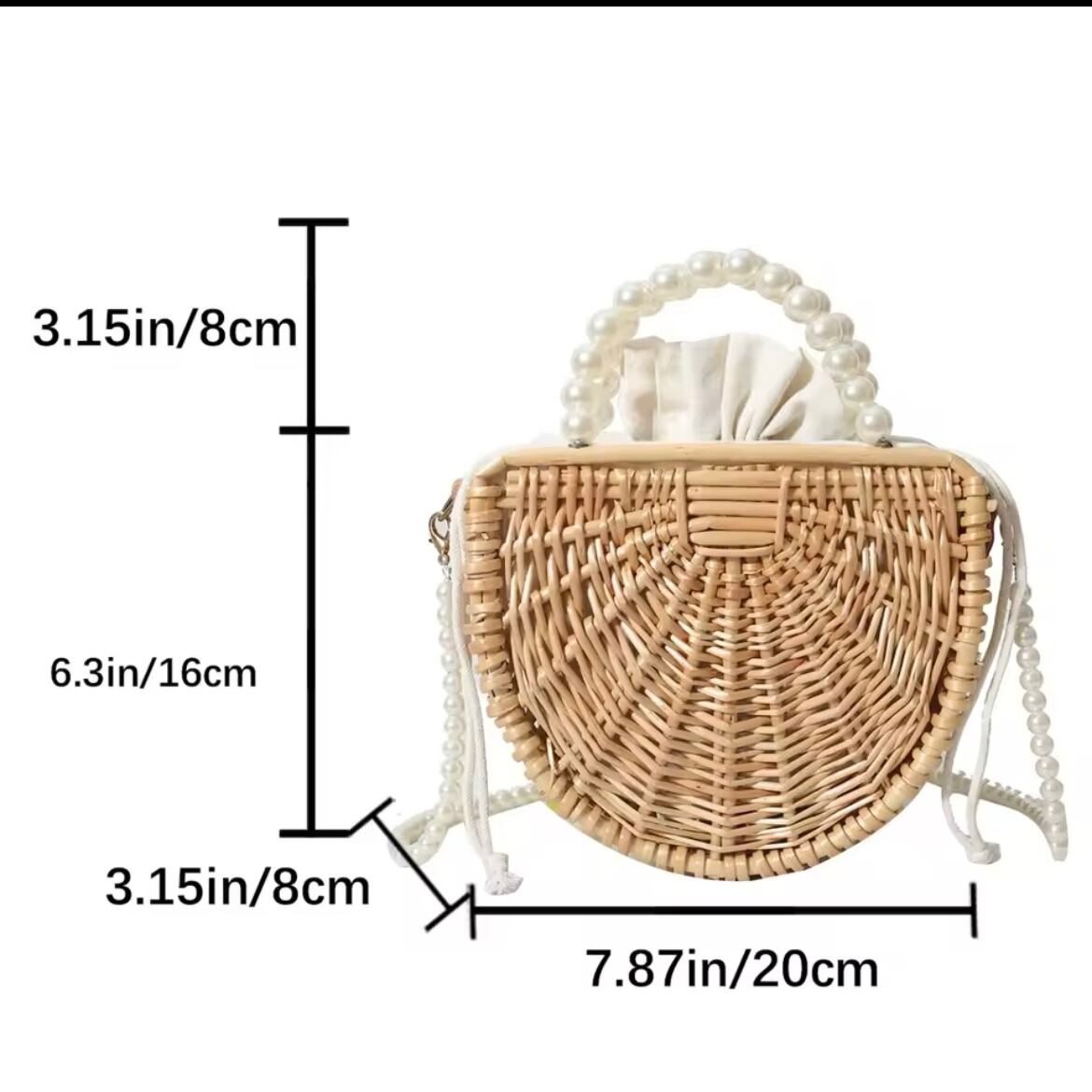 セミサークルかごバッグ