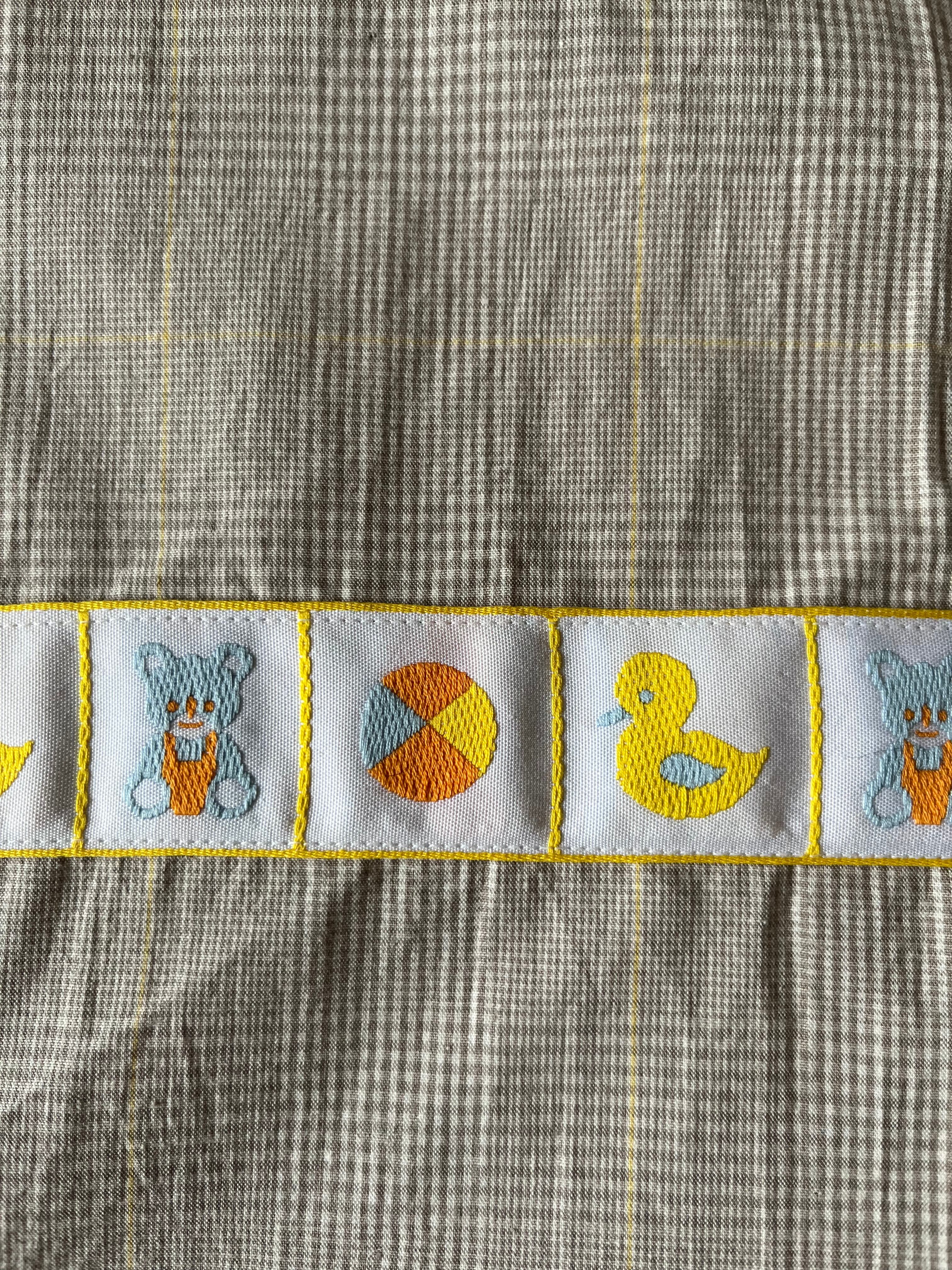 チェック&ドイツ製リボンのレッスンバッグ サブバッグ エコバッグ送料無料