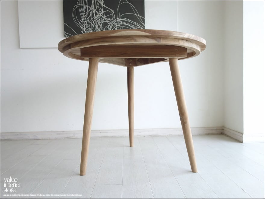 ハヤサキ様サイズオーダーテーブル 」 チーク無垢材 円形テーブルN 丸