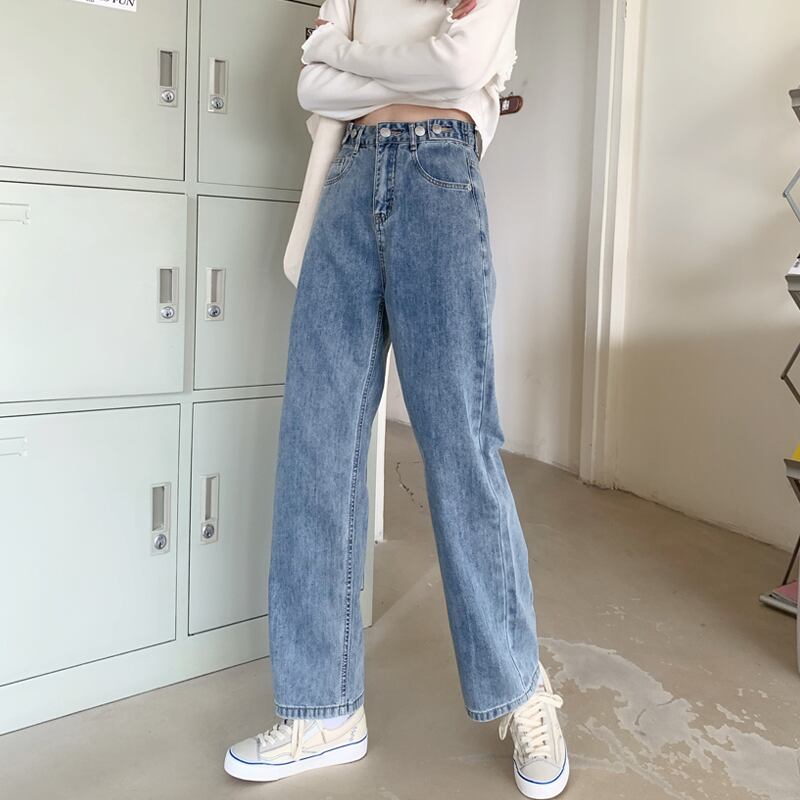 ルーズハイウェスト薄手パンツ スプリングスタンダードジーンズ レディース レトロ 春物 試着室90559788788