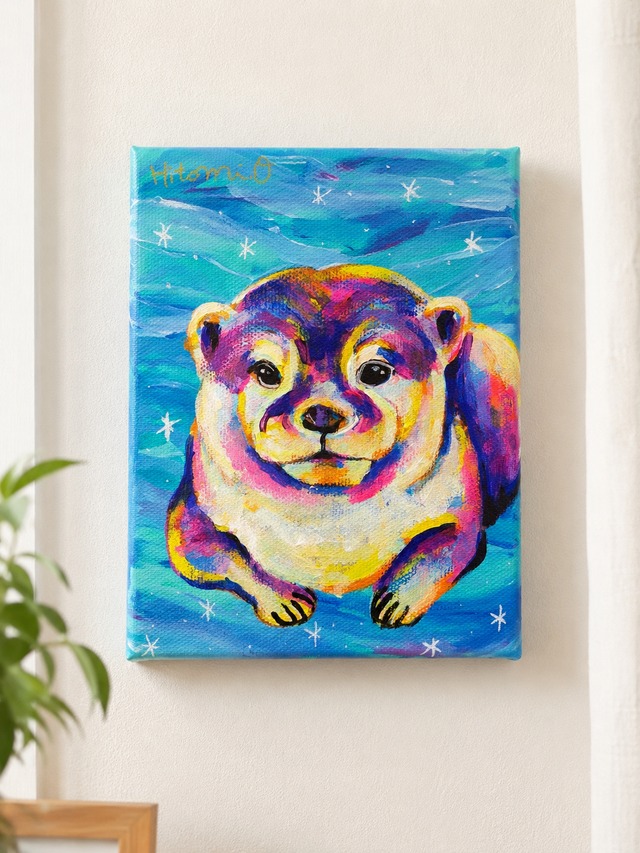 A-77/24】動物画 鳥の絵 アクリル画 原画 絵画 現代アート キャンバス