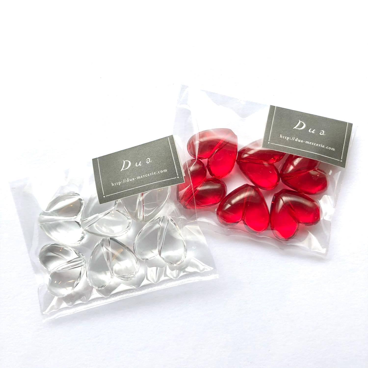 再入荷〉ハート形クリアビーズパック（6P） | Dua-アクセサリーパーツ