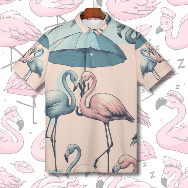 Polo Shirt -フラミンラブリーポロシャツ 4213