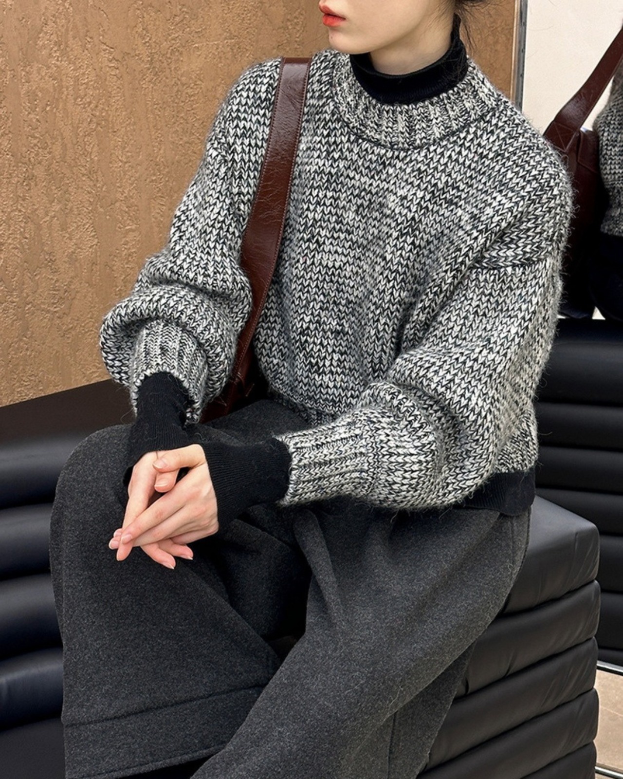 ブークレツイードショートニット A0689 - 2