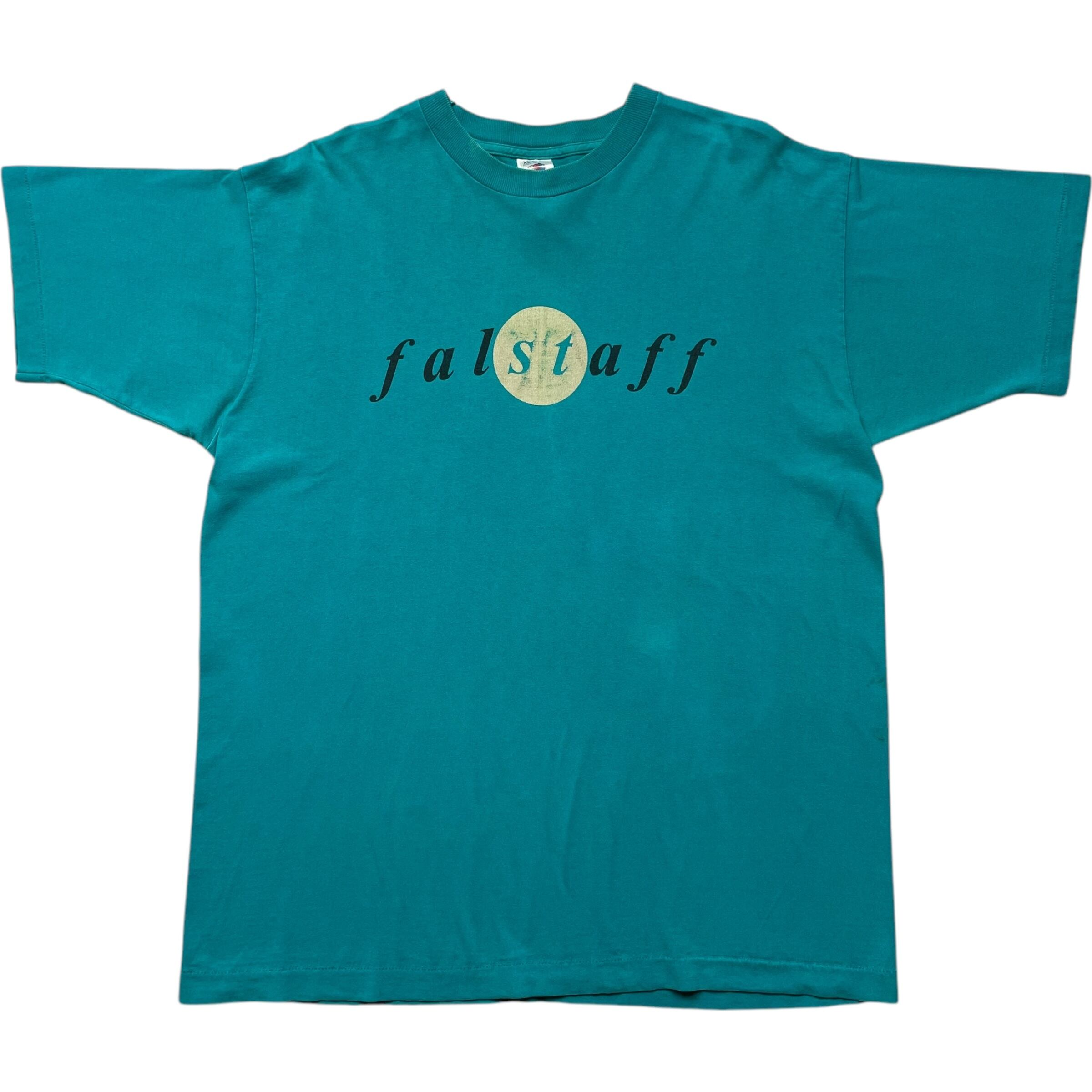 《XL》FRUIT OF THE ROOM フルーツオブザルーム Tシャツ falstaff プリント シングルステッチ エメラルド USA製 90年代 vintage no.6762