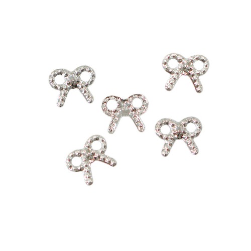 メタルパーツ Ribon beads 5mm×4mm シルバー 5個 MP10163 リボンブリオン