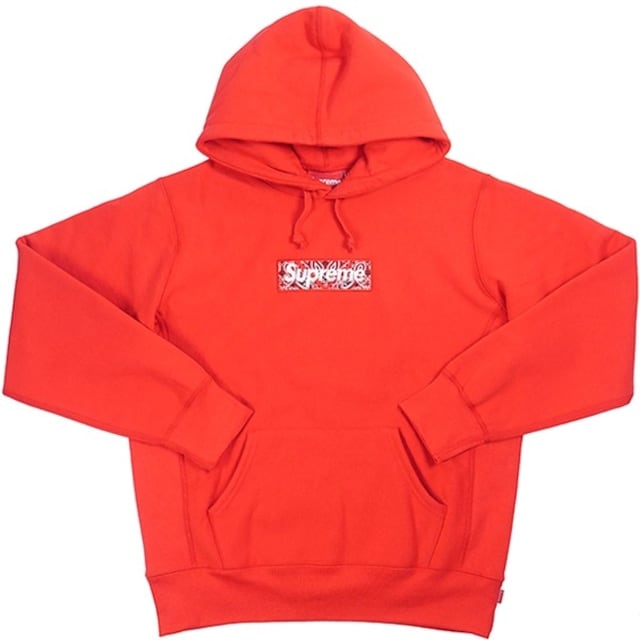 Supreme 19aw Bandana Box Logo Hooded red