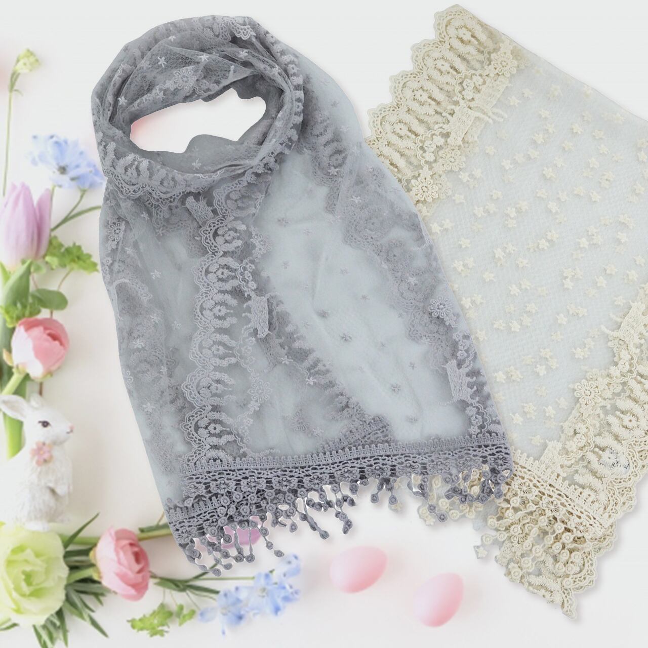 猫柄 レース ストール 薄手 軽量 春 夏 ねこ 猫 おしゃれ ギフト プレゼント