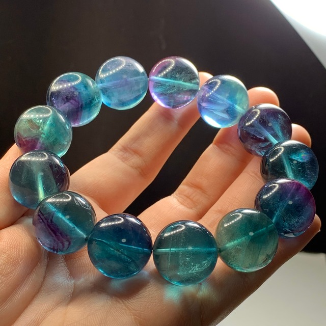 希少な大玉！前後約17.5~18mm 大玉フローライト ブレスレット