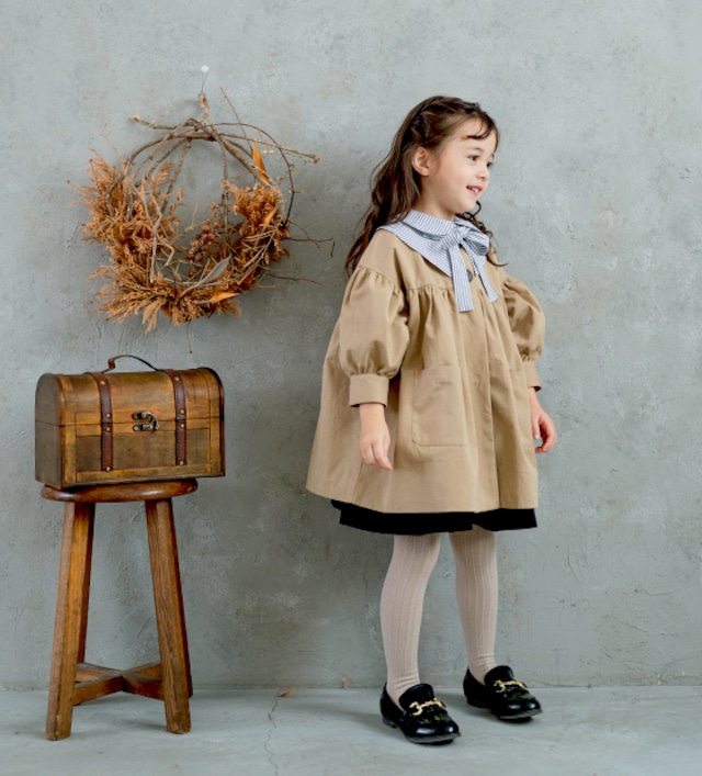 ノーカラートレンチコート<Beige>