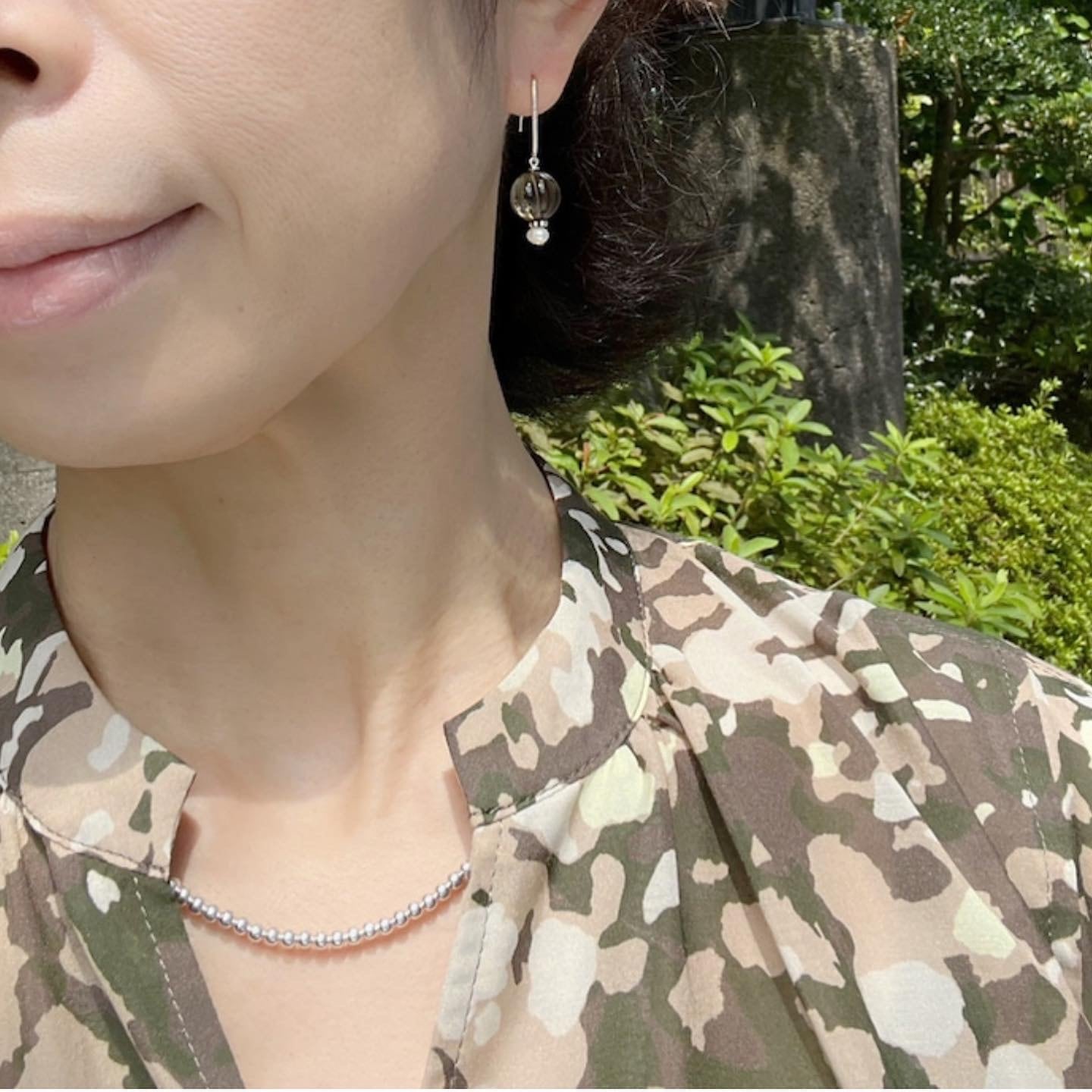 ラスト1】ナバホパール ネックレス 丸玉 3mm 40cm シャイニー《Indian