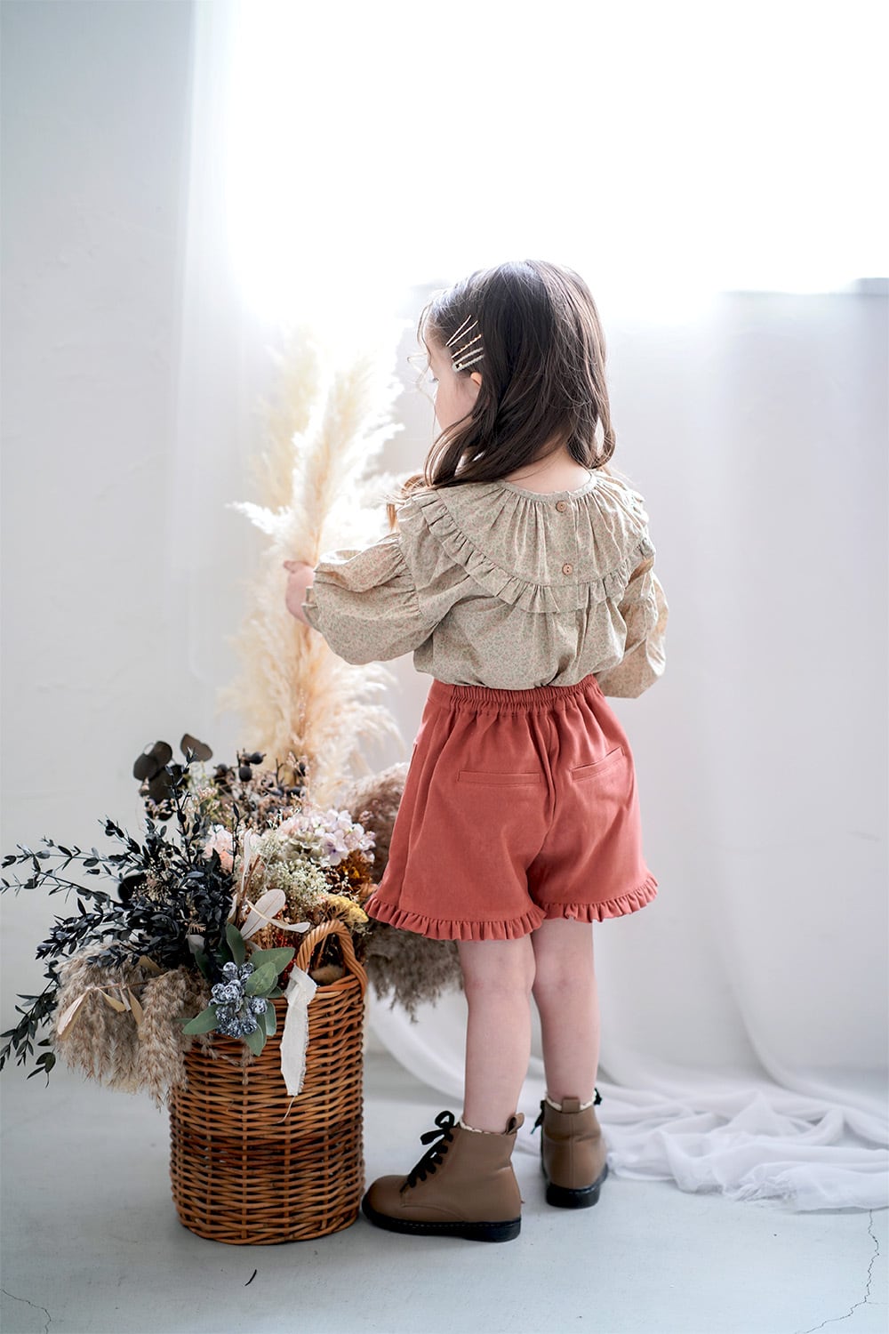 売れました】EDITCOLOGNEペプラム大花柄ミニスカート風ショートパンツ