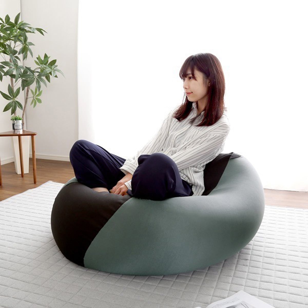 新配合でヘタリにくい キューブ型ビーズクッション ダークカラー Guimauve Neo