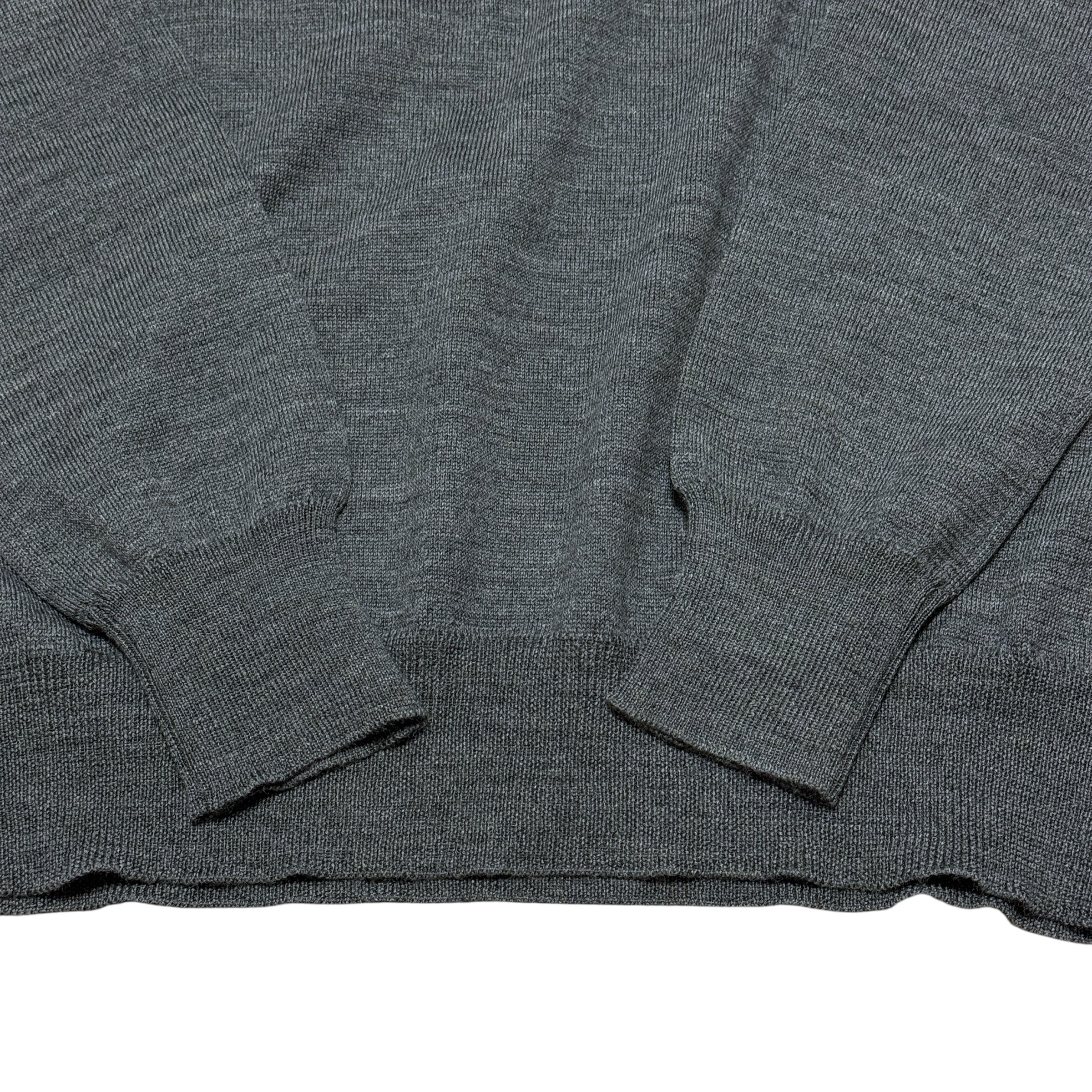 MORGANO モルガーノ 21ゲージ モックネック ニット グレー メンズ 48 L