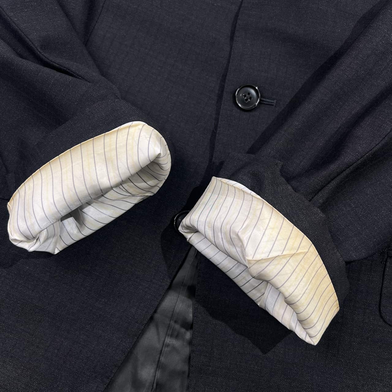 Ermenegildo Zegna エルメネジルド・ゼニア 3B シャドーストライプ テーラードジャケット /ダークグレー メンズ