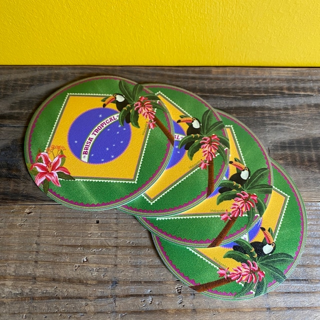 【MALAGUETA マラゲッタ】丸コースター　４枚セット　BRISA TOROPICAL