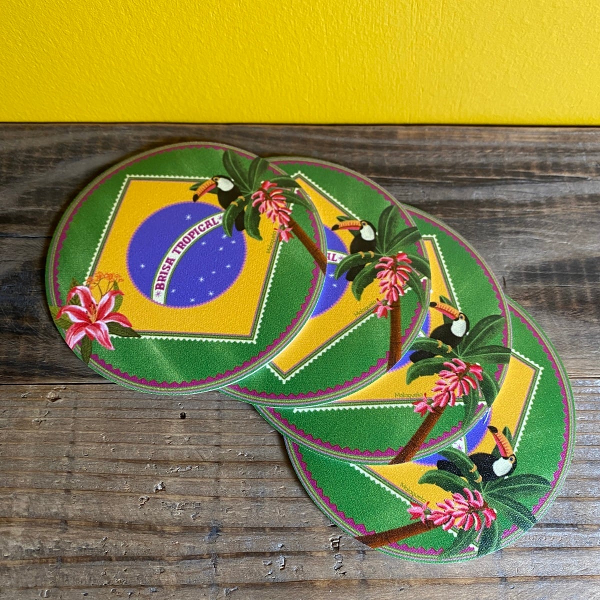 【MALAGUETA マラゲッタ】丸コースター 4枚セット BRISA TOROPICAL