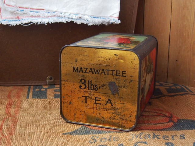 イギリスアンティーク　紅茶缶　MAZAWATTEE TEA