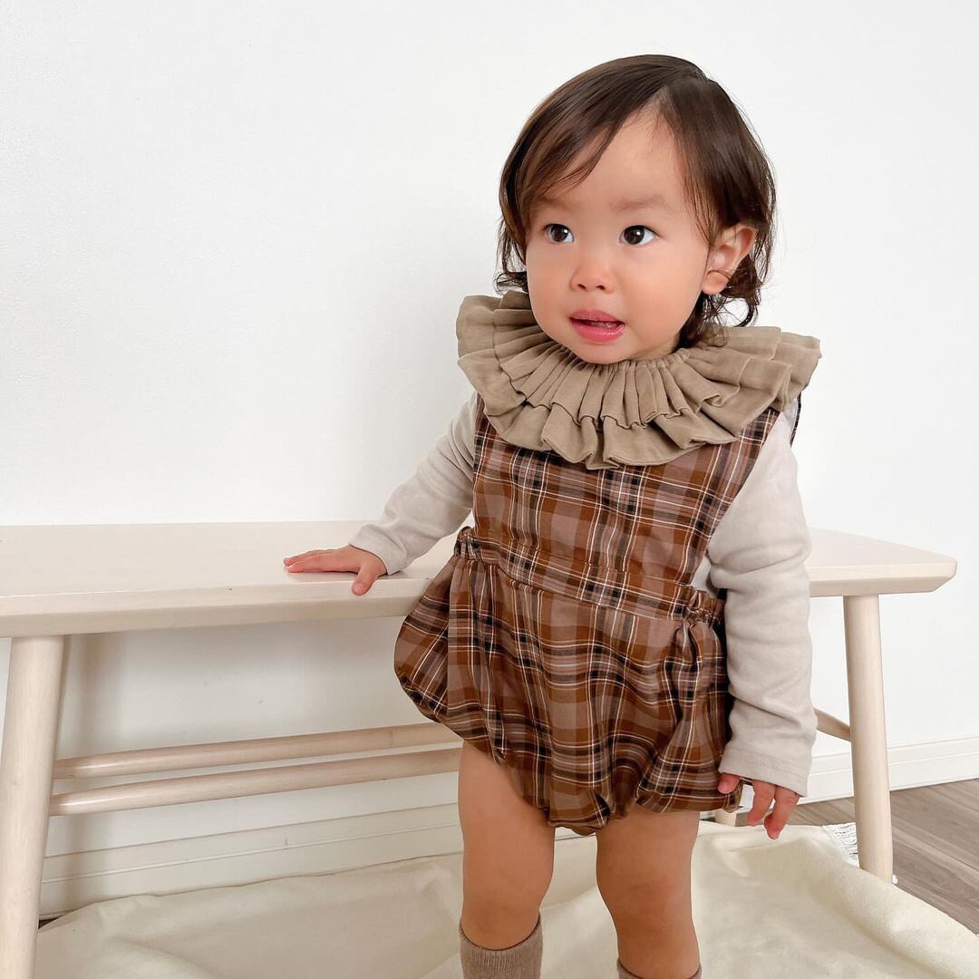 【取寄】タータンチェックがおしゃれで上品なロンパース