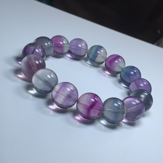 5.レア色☆発色美✩グラデーションフローライトブレスレット