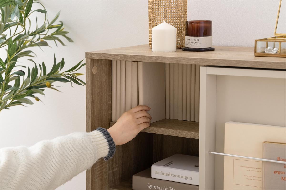 幅71cm】Mysa スライド収納付本棚ラック | room one、おしゃれな家具