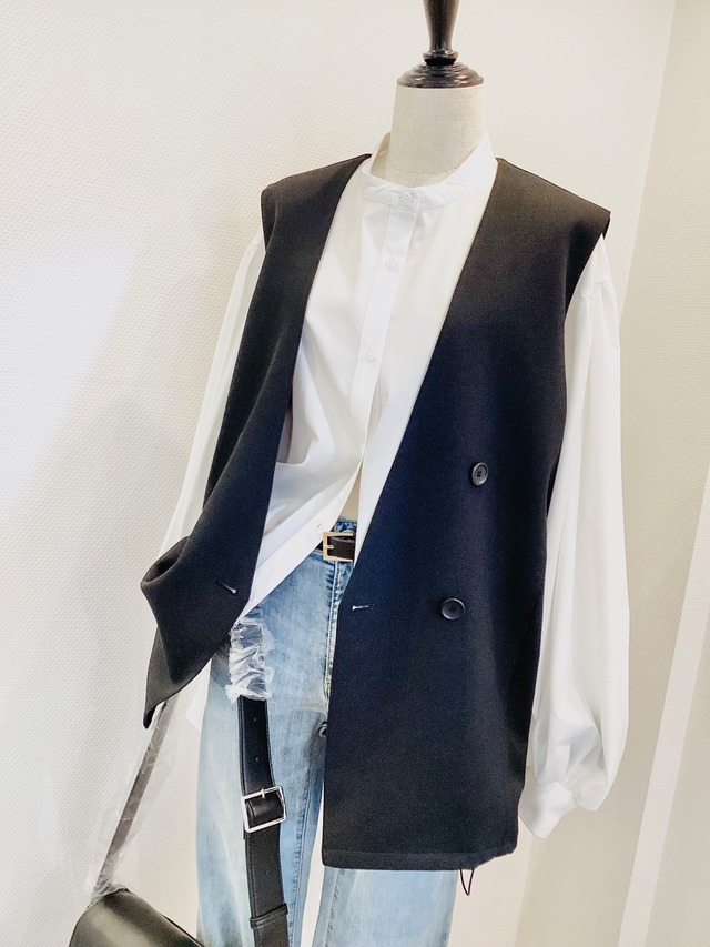 ダブルプレストミドル丈ジレ【Instagram配信中】