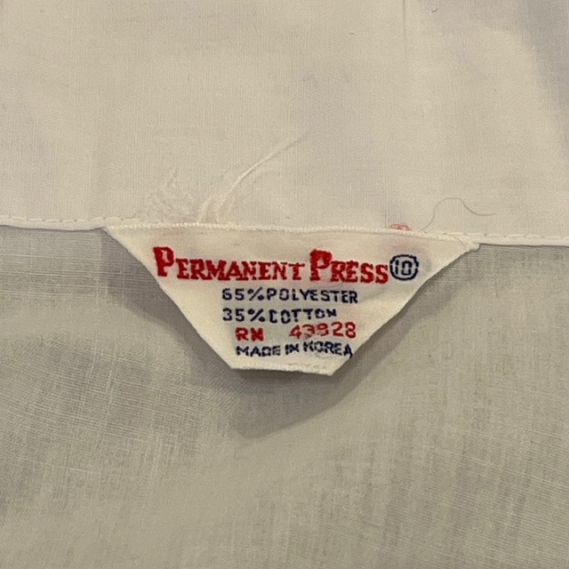 70's white long collar blouse