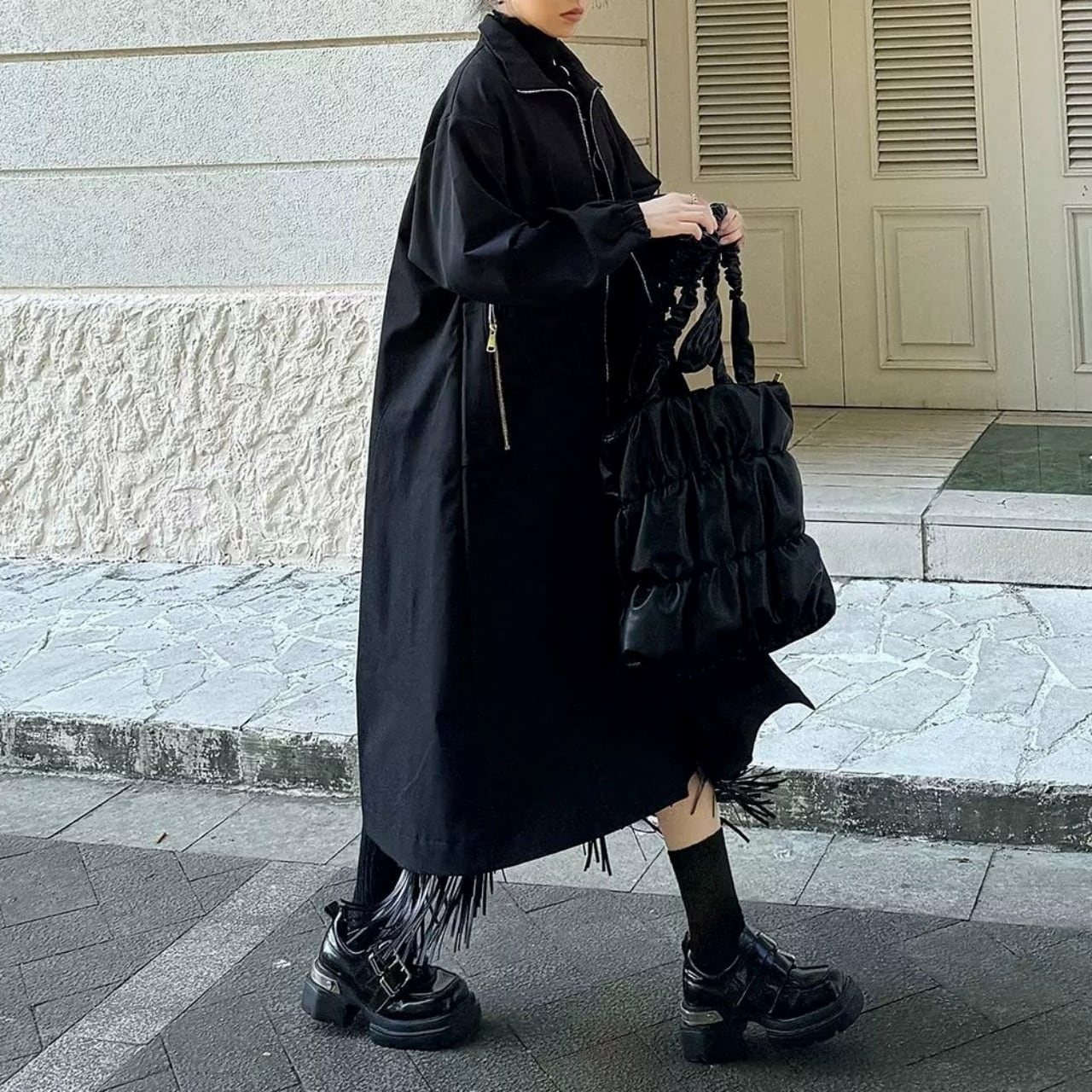 High-Neck Zipper Coat 01510