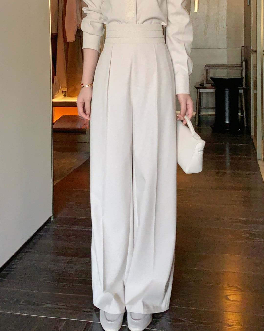 ハイウエストタックワイドパンツ l5181