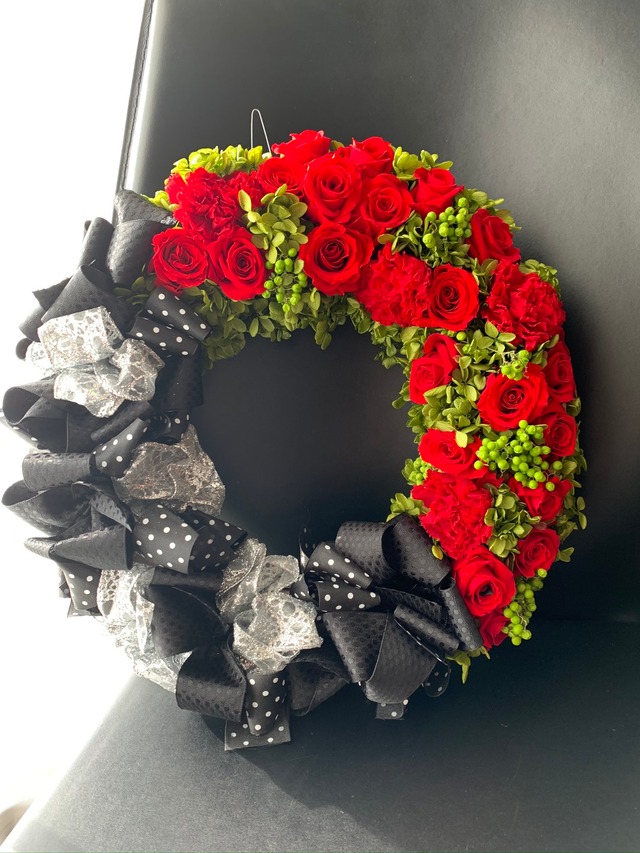 ローズ リボンリース Nanakuruflower