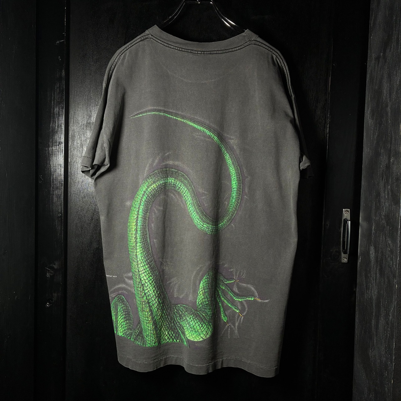 90s USA SIGNAL SPORT イグアナ　アニマルTシャツ　黒　L