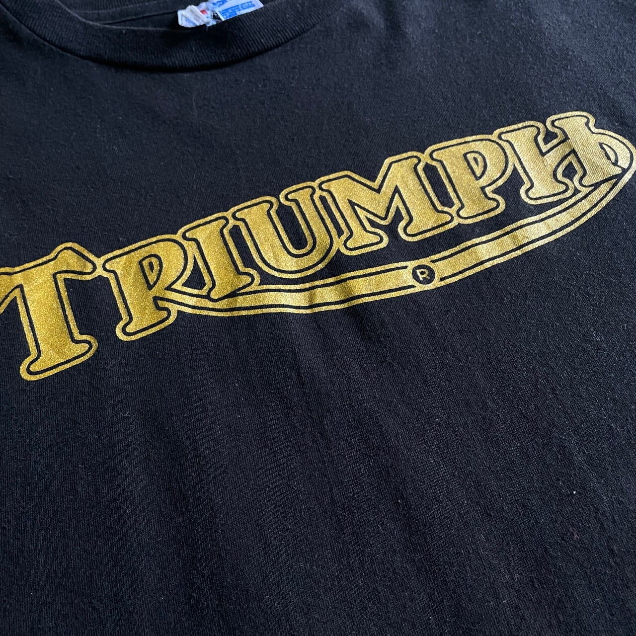 ビッグサイズ 90年代 TRIUMPH トライアンフ ロゴプリント Tシャツ メンズ2XL 古着 90s ビンテージ ヴィンテージ NORTON ノートン 両面プリント バックプリント モーターサイクル バイクTシャツ ブラック 黒 大きいサイズ 【Tシャツ】 | cave