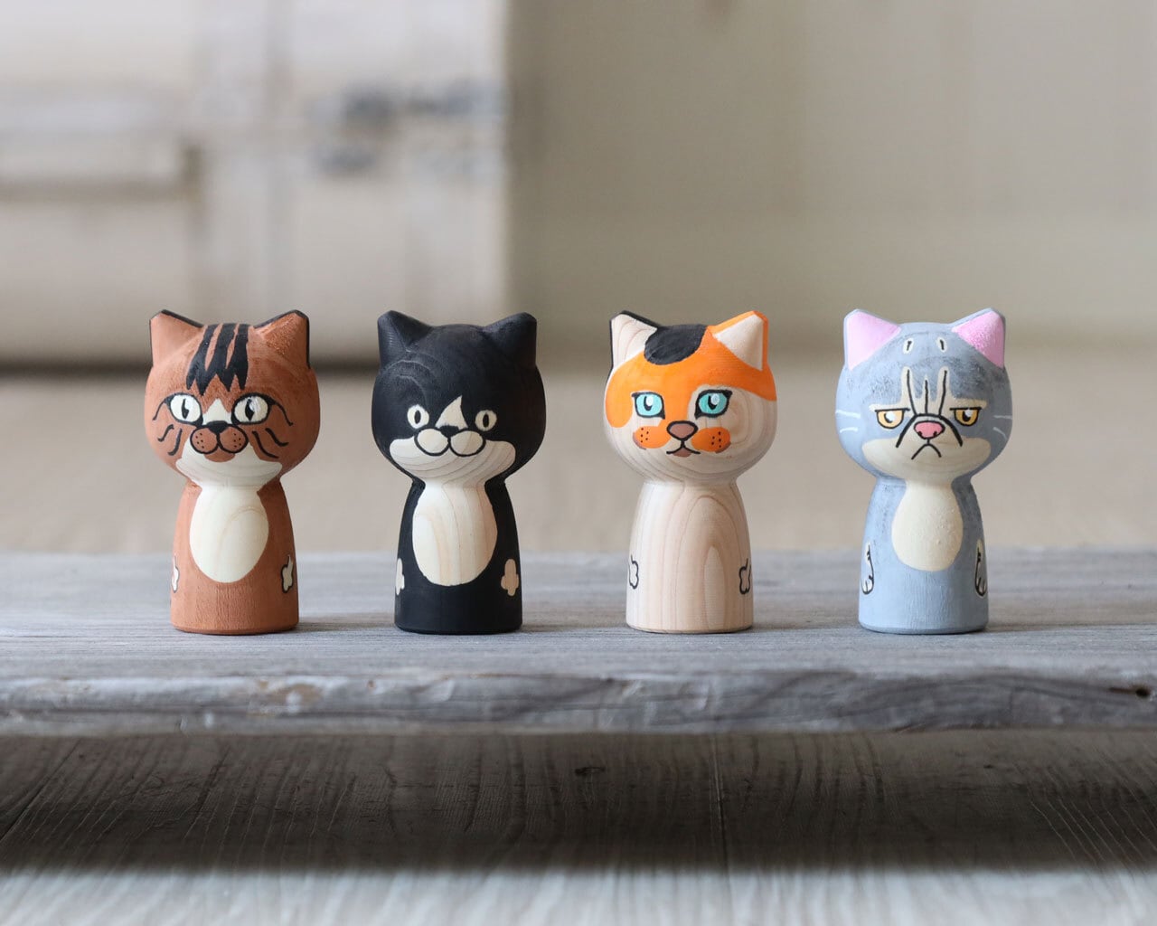 ねこけし ミケ 三毛猫 (ひのき 山形・酒田) ねこのこけし | くらしの