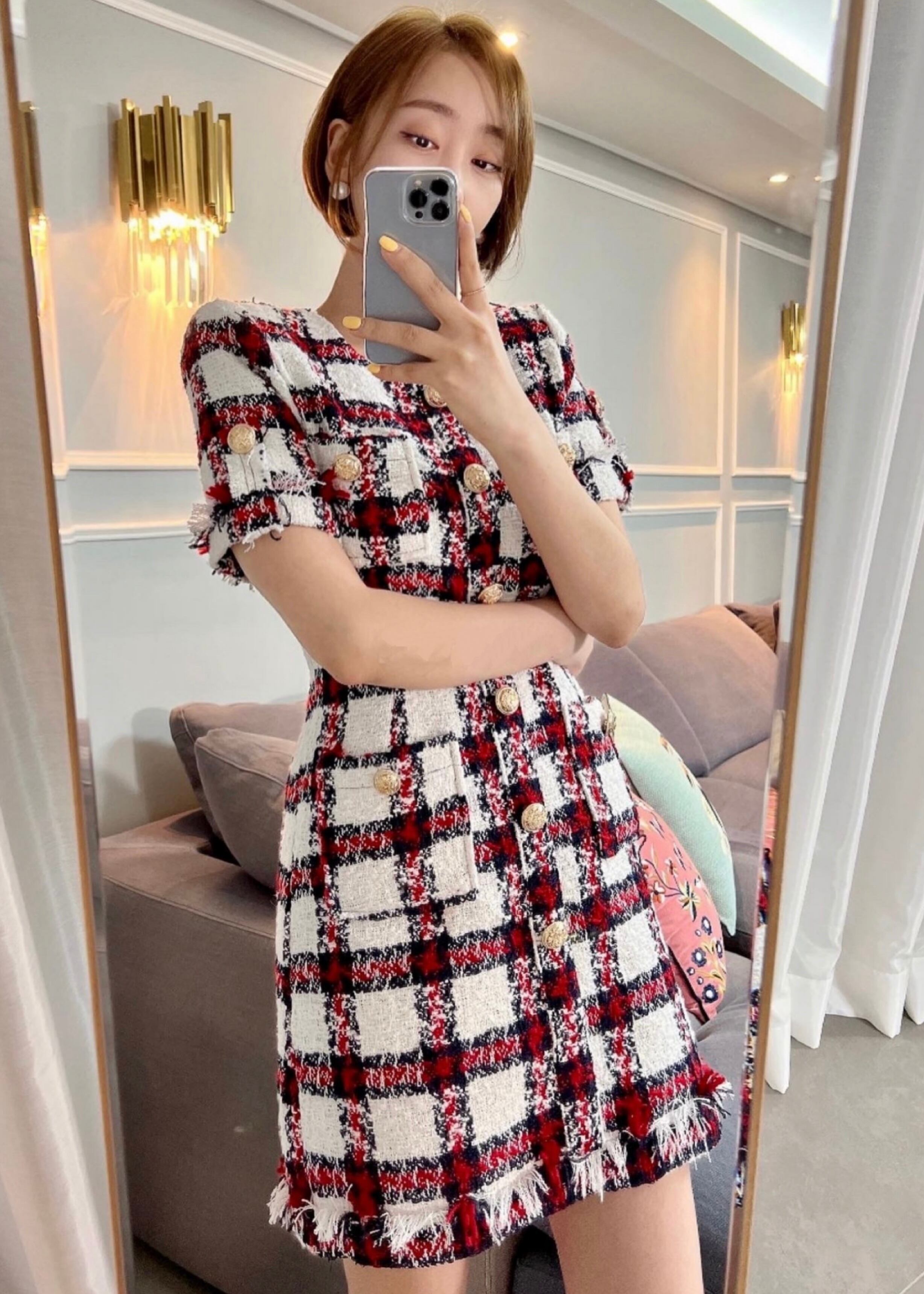 良好品 ツイード ワンピース ひざ丈スカート Www We Job Com